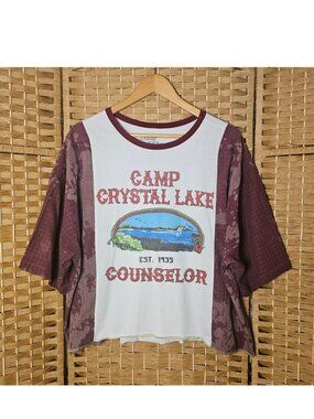 Upcycled Friday The 13th Camp Counselor Halloween Top OS